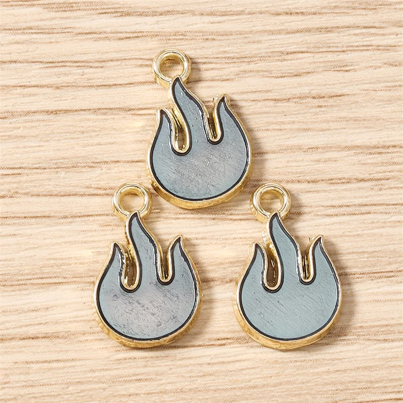 10 Stück 10x16mm Niedliche Bunte Emaille-Flammen-Anhänger für die Herstellung von Ohrhängern, Halsketten, Armbändern, DIY-Handwerk und Schmuckzubehör – Detail 8