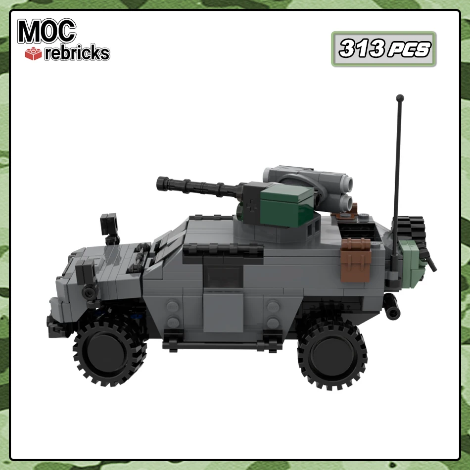 子供のためのVn4スカウト車ビルディングブロック、歩兵戦闘車両モデル、小さな粒子のレンガ、おもちゃの組み立てギフト、軍事シリーズ