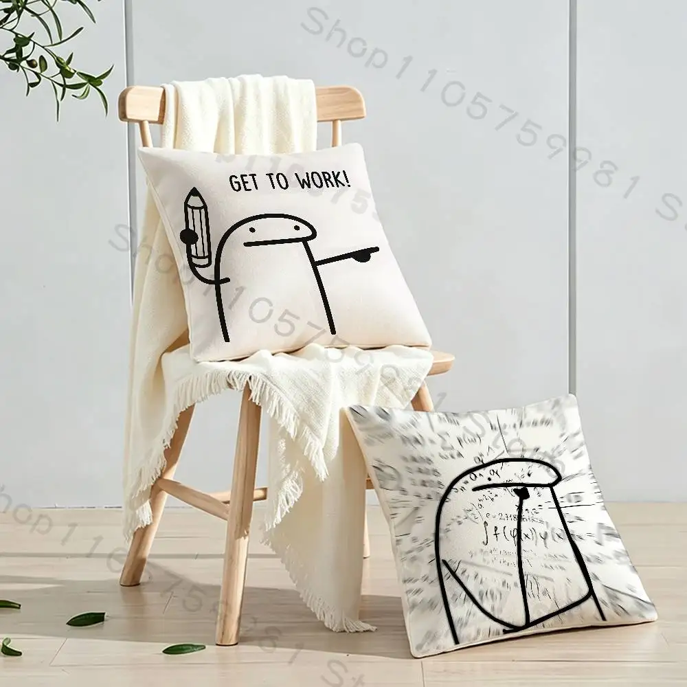 Quirky Funny Slogans Print Throw Pillow Cover Square Cushion Case for Living Room Bedroom Decor