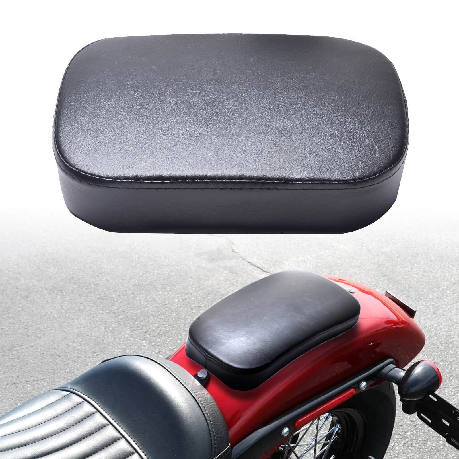 

Motorcycle 8 Suction Cup Rear Pillion Passenger Pad Seat Fits For Bobber Chopper Sportster Softail Touring XL 883 1200 Universal