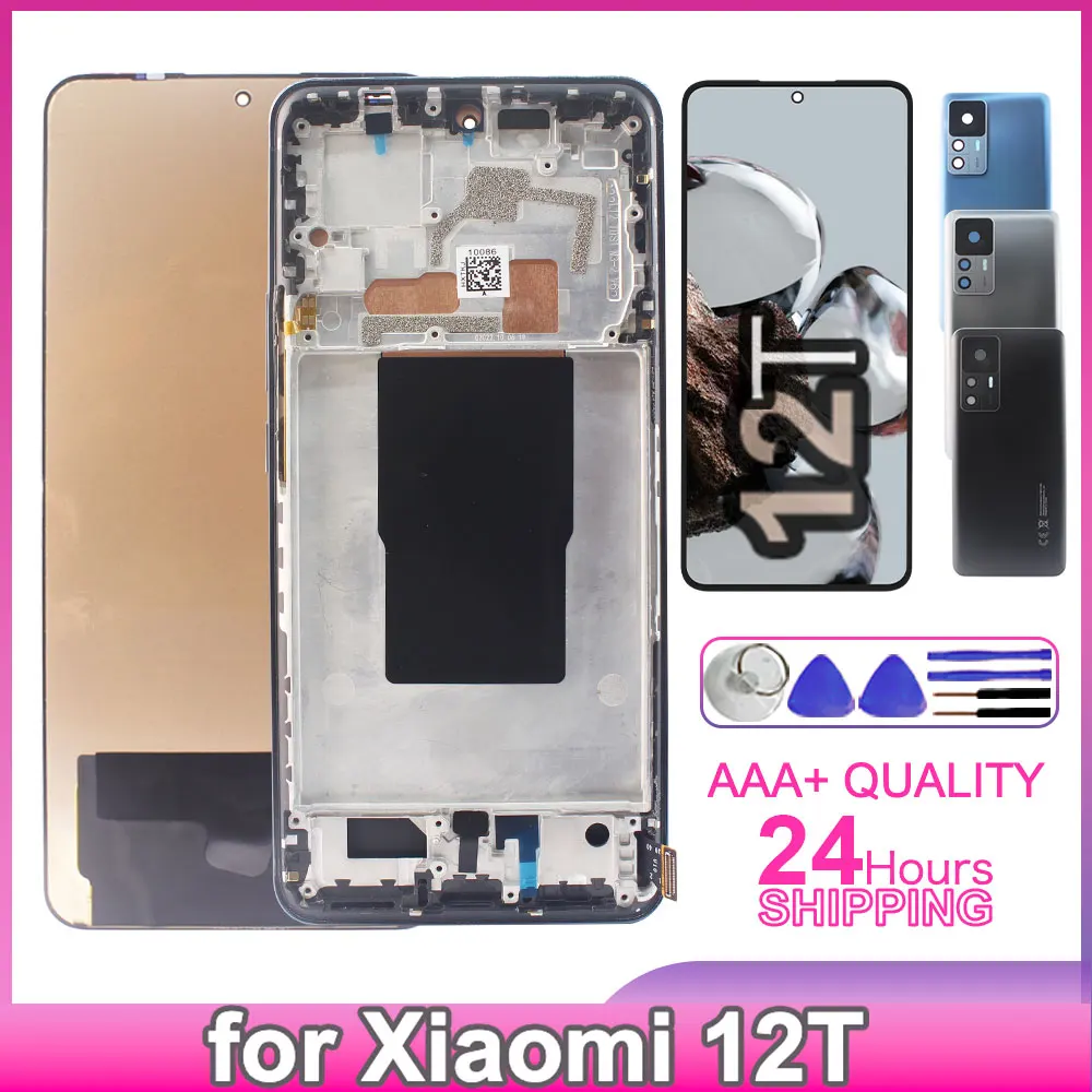 AMOLED For Xiaomi Mi 12T 22071212AG LCD Display Screen Touch Panel Digitizer Assembly Replacement For Xiaomi Mi 12T Pro Screen