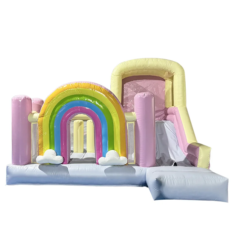 

Factory Price New Inflatable Bounce Toy Slide rainbow Inflatable Bounce House