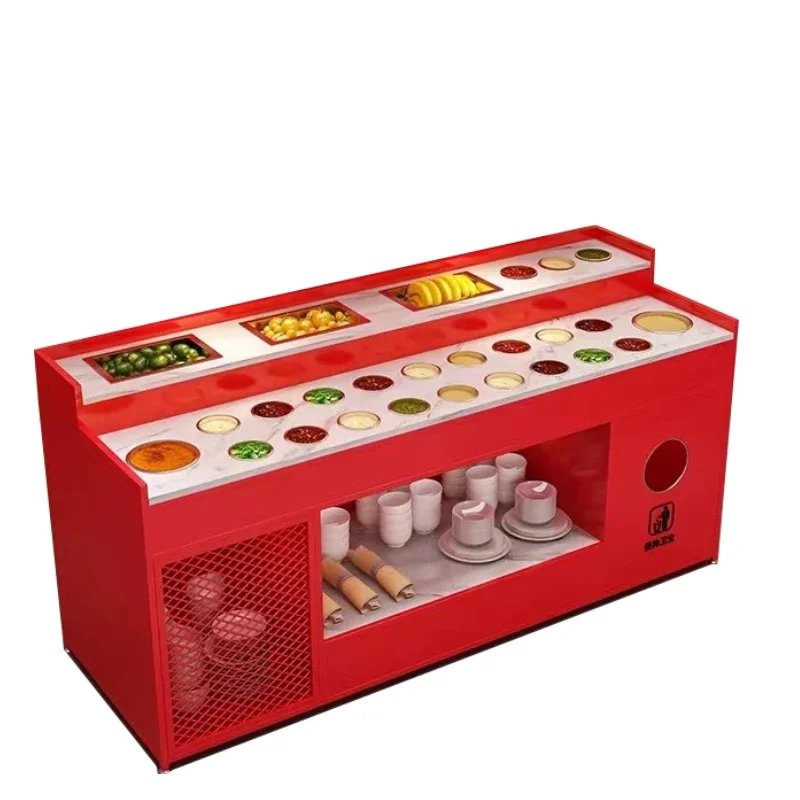 Self-service refrigeration seasoning table Hot pot restaurant commercial small material table Restaurant seasoning table