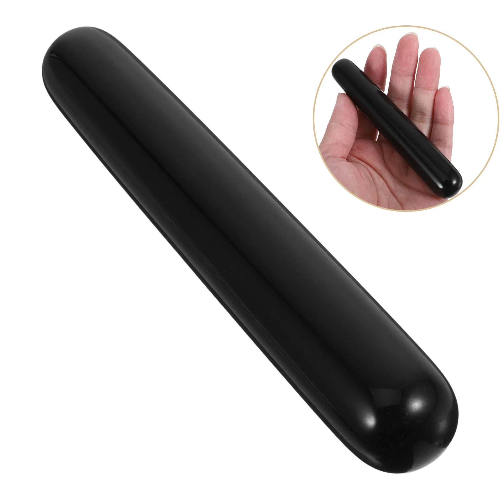 

Obsidian Massage Stick Natural Manual Facial Body Guasha Tool Portable Muscle Massager Obsidian Massage Stick