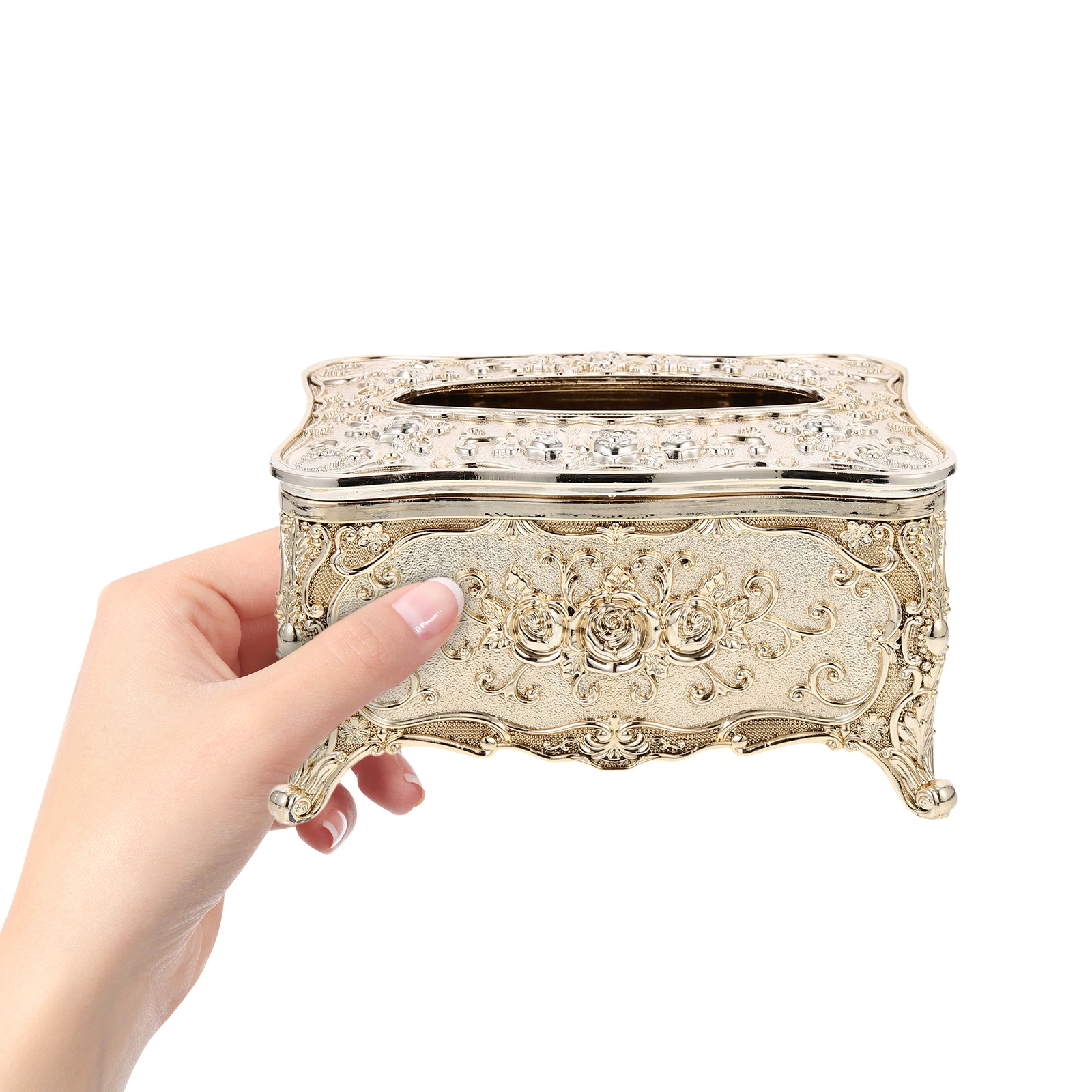 

Modern Gold Plated Tissue Box Unique Retro Design Functional Tissue Holder for Bedroom Living Room Desktop Decor Napkin