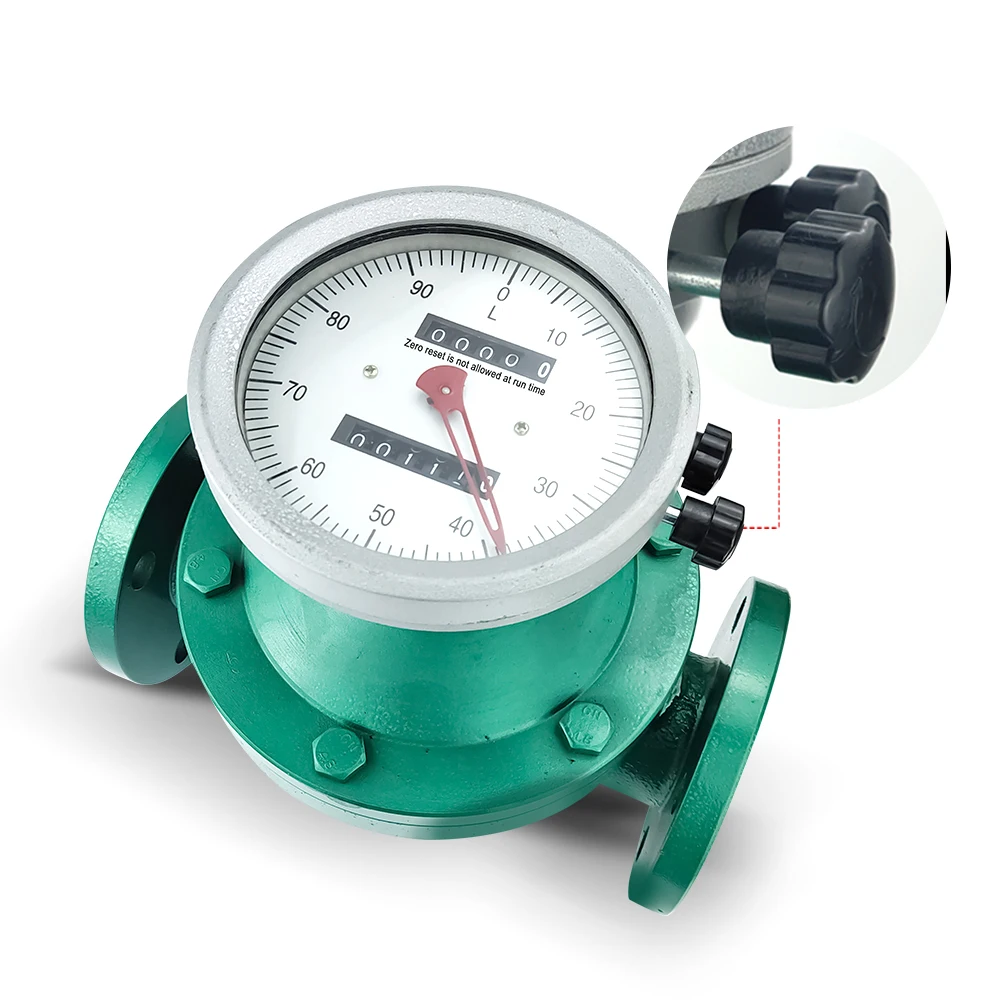 Oval Gear Flowmeter DN10 DN15 DN20 for Diesel Gasoline Liquid Crude Oil Kerosene Lubricating Mechanical Display