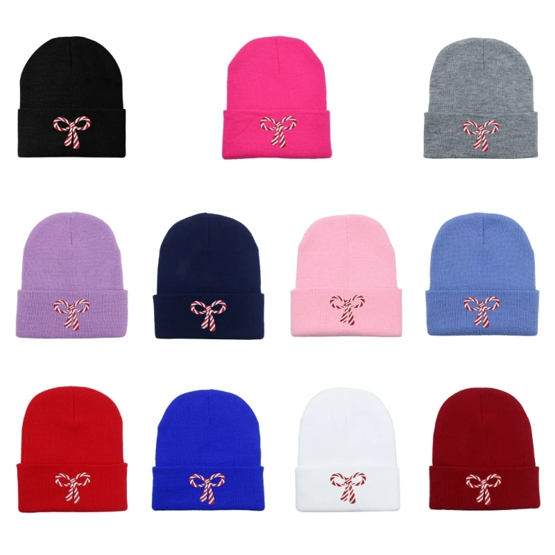 Bows Embroidery Knitted Hat Outdoor Activity Hat Versatiles Winter Essential for Autumn and Winter Outfits