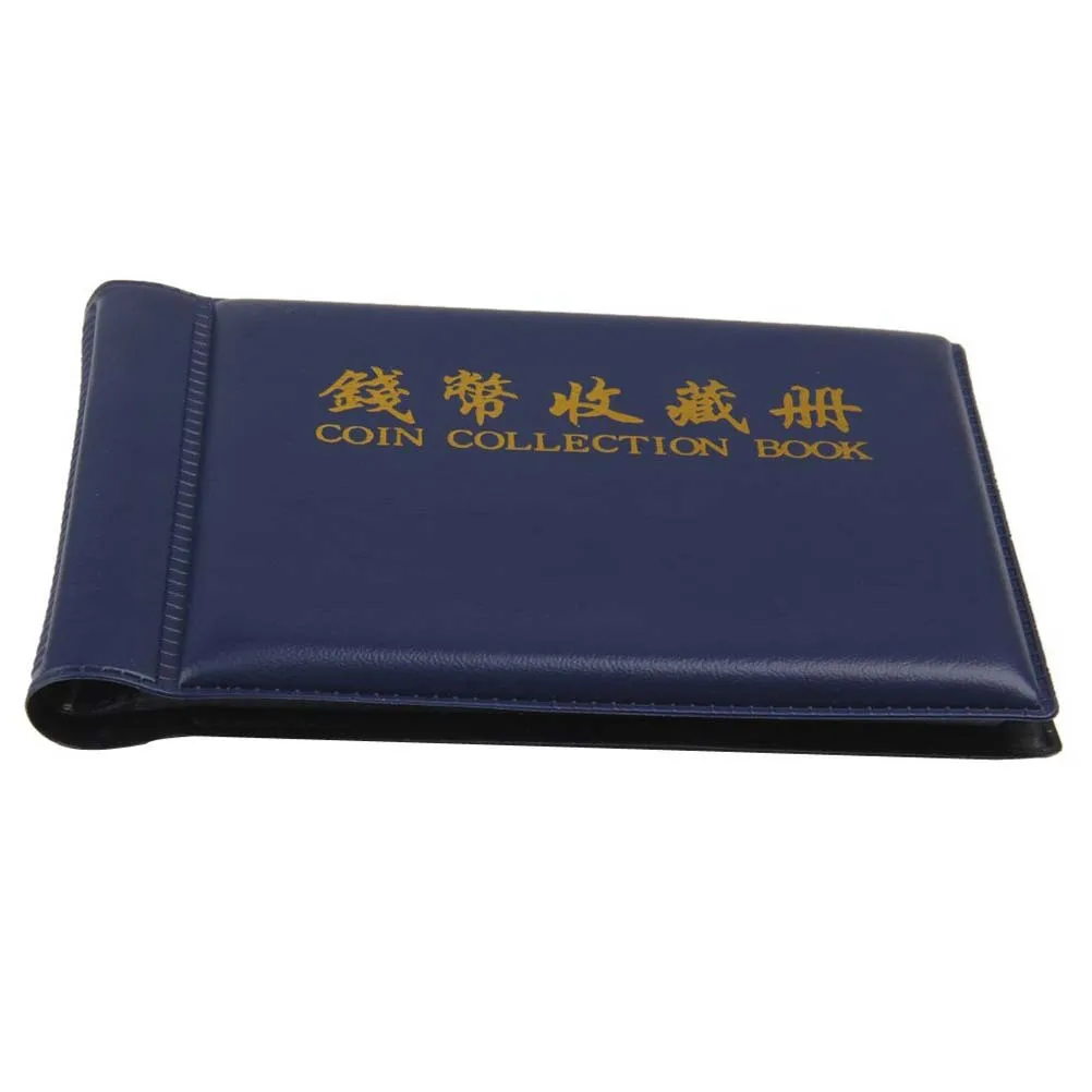 Coin Collection Book Black 13.8X9.8Cm 10 Pages 60 Pockets Portable Pu Cover Opp Page For Coins Caps Tokens Medallions