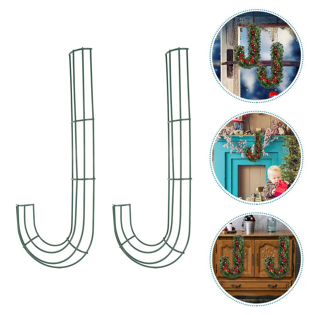 

2 Pcs Frame Garland Decoration Candy Decorations Iron Making Wreath Forms Crafts