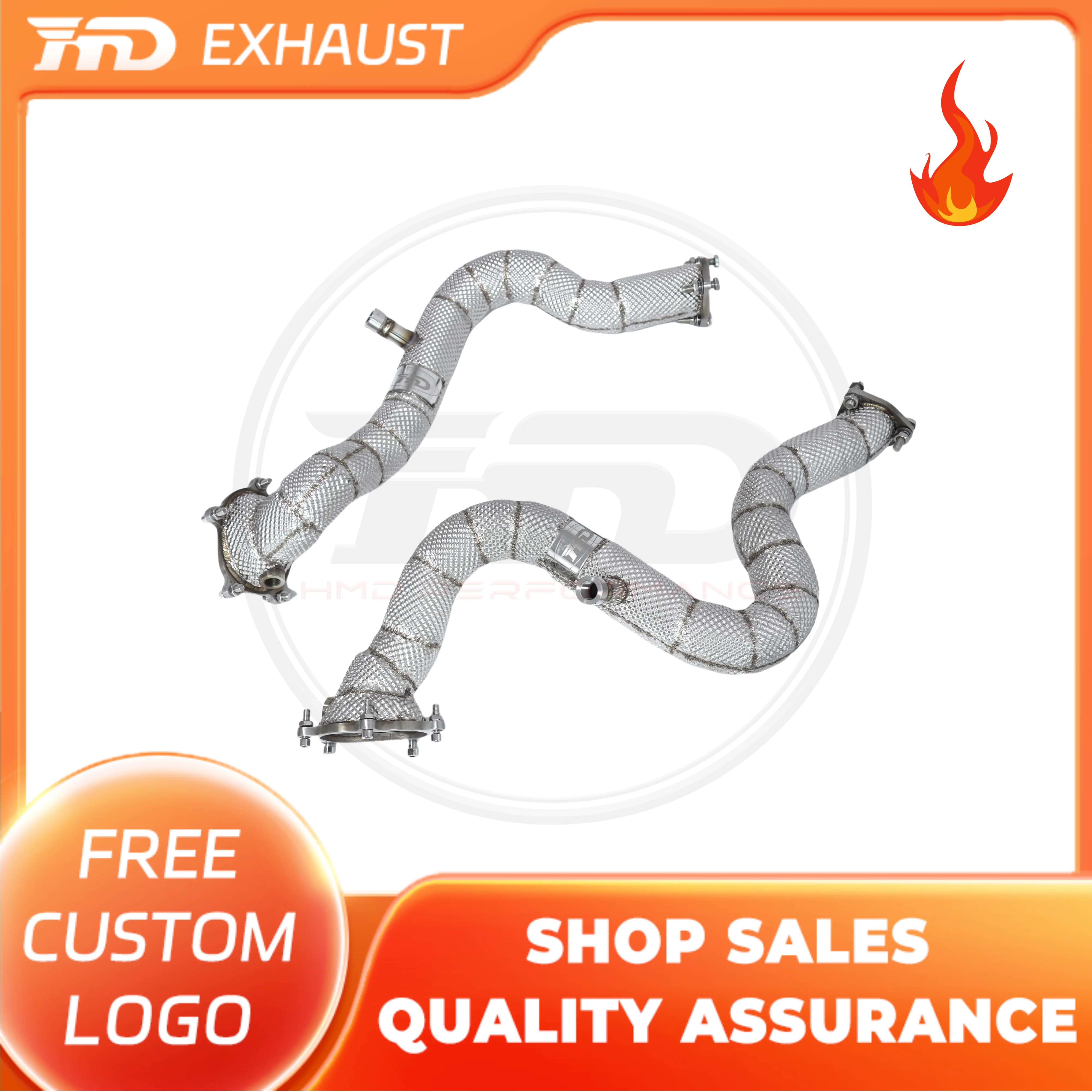 

HMD Hot sale Exhaust System High Flow Performance Downpipe for Audi AUDI S6 S7 RS6 RS7 C7 4.0T With Heat Shield