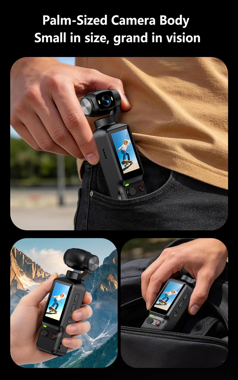 OnePlus HD 4K Pocket-Kamera, Handbuch, 90-180-Grad-Drehung für YouTube-Vlogs, Videoaufnahmen, Aufzeichnung des Lebens, Handheld-Actionkamera – Detail 5