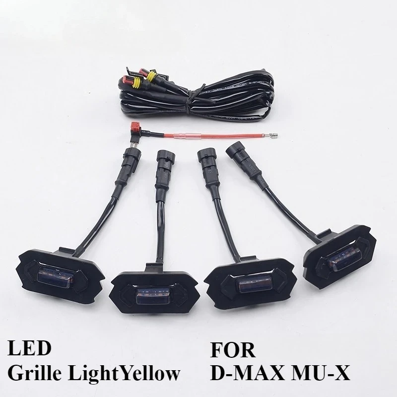 

Car LED Grille Light Yellow Amber Lights for Toyota Land Cruiser LC200 LC300 Wire Harness Daytime Running Grill Light Fog Lamp