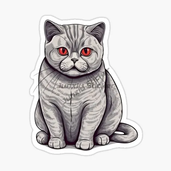 Creative British Shorthair Cat Cute Pets PVC Sticker Decorate for Car Fridge Van Door Wall Window Decal Accessories