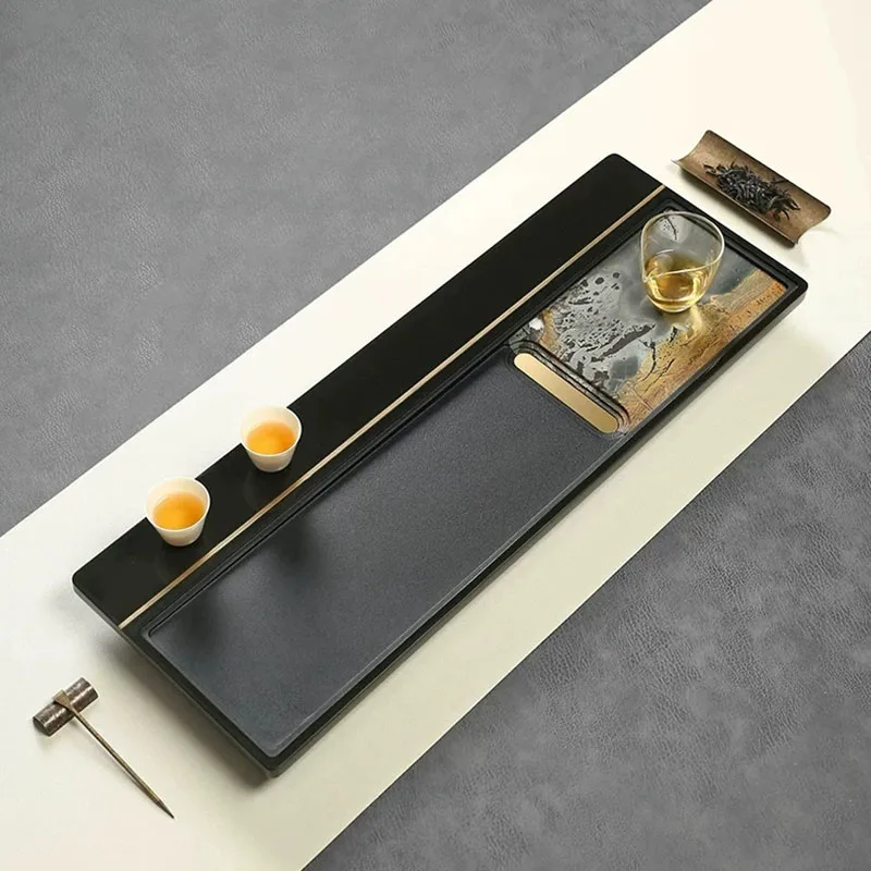 Rectangle Hospitality Tea Tray Accessories Ceremony Table Ceramic Decorative Tea Tray Tableware Office Bandejas Home Products