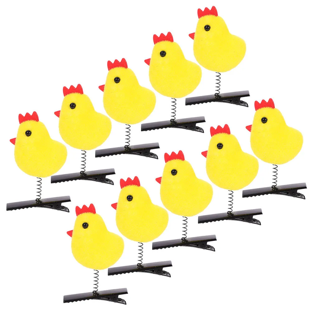 

24 Pcs Yellow Chicken Hair Clips Cute Decorative Accessories Girls Hairpins Safe Hairstyles Charming Parties Carnivals Festivals