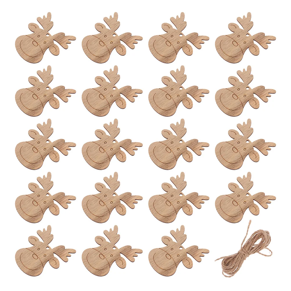 

30Pcs Christmas Reindeer Decorations Unfinished Wood Slices DIY Wooden Ornaments for Holiday Crafts Tree Hanging Xmas Party