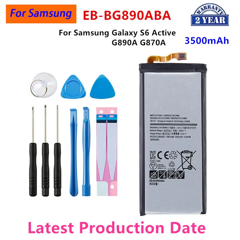 

Brand New EB-BG890ABA Replacement 3500mAh Battery For Samsung Galaxy S6 Active G890A G870A Mobile Phone Batteries