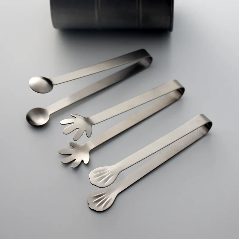 Creative Stainless Steel Ice Tongs Coffee Sugar Cubes Small Clips Bbq Meat Tong Bbq Bread Food Clamp Party Kitchen Gadgets Tools