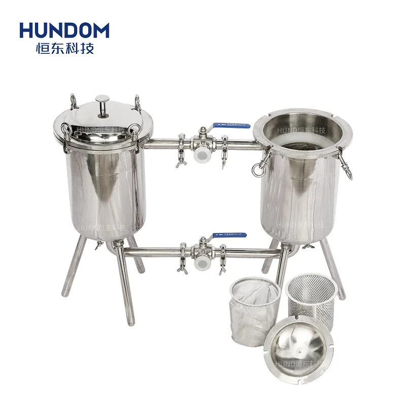 Dairy Industrial Sanitary Stainless Steel Milk Precision Duplex Filter Machine, Honey Double Filter