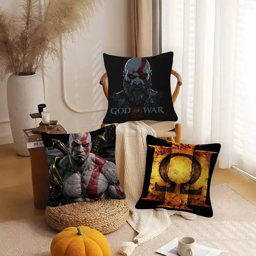 Game God Of War Cute Cartoon Two-dimensional Pillowcase Bedroom Sofa Cushion Cover Nap Pillow Cover