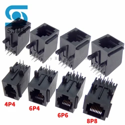 5PCS 5722 57 - 4P4C 6P6C 6P4C 8P8C RJ11  RJ12 Telephone socket Curve Pin Female hole phone connector 4pin 6pin 8pin PCB