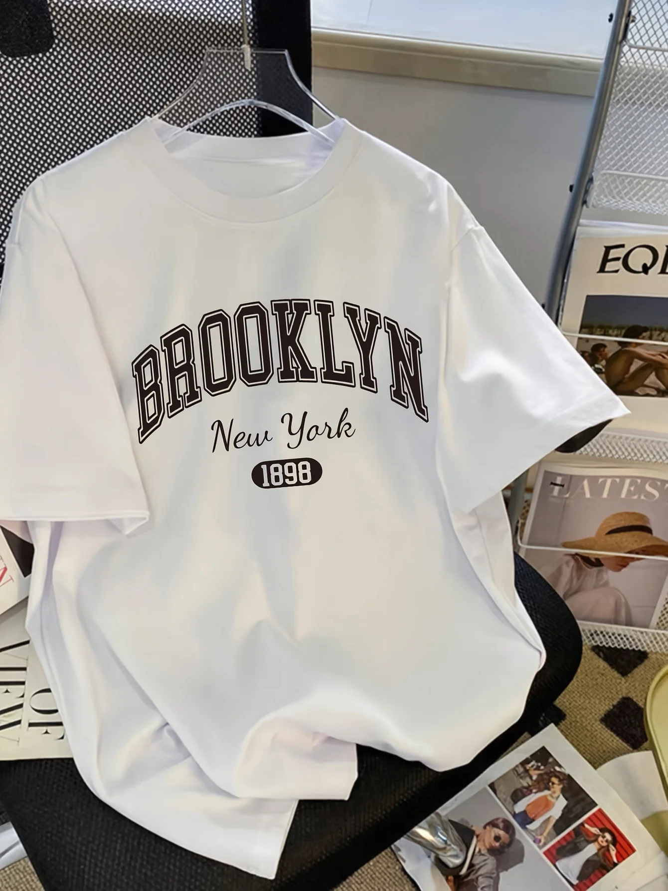 

Brooklyn New York 1898, женская футболка с графическим рисунком для девочек Y2K, повседневная модная футболка с короткими рукавами, футболка высшего качества