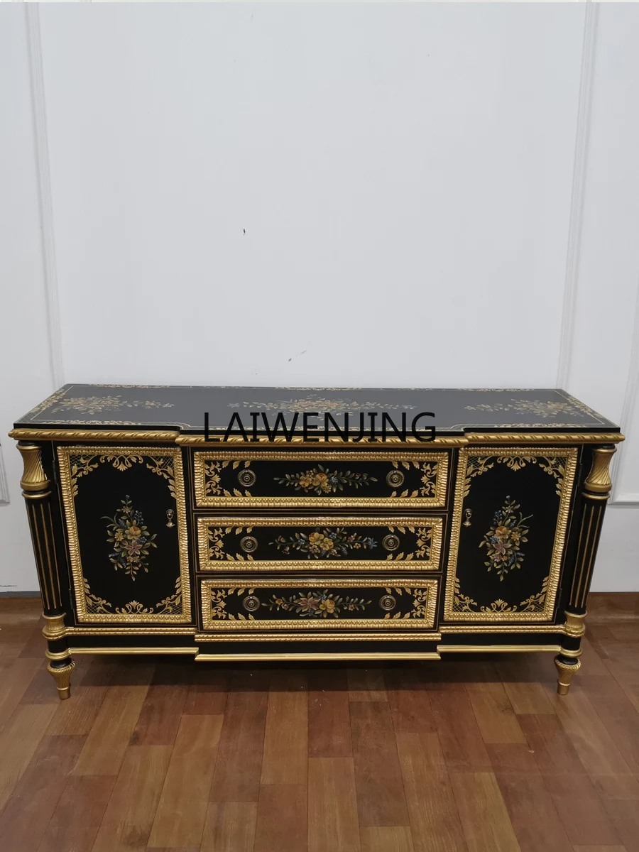 MJY high-end European-style entrance cabinet partition Chinese-style painted solid wood dining side cabinet