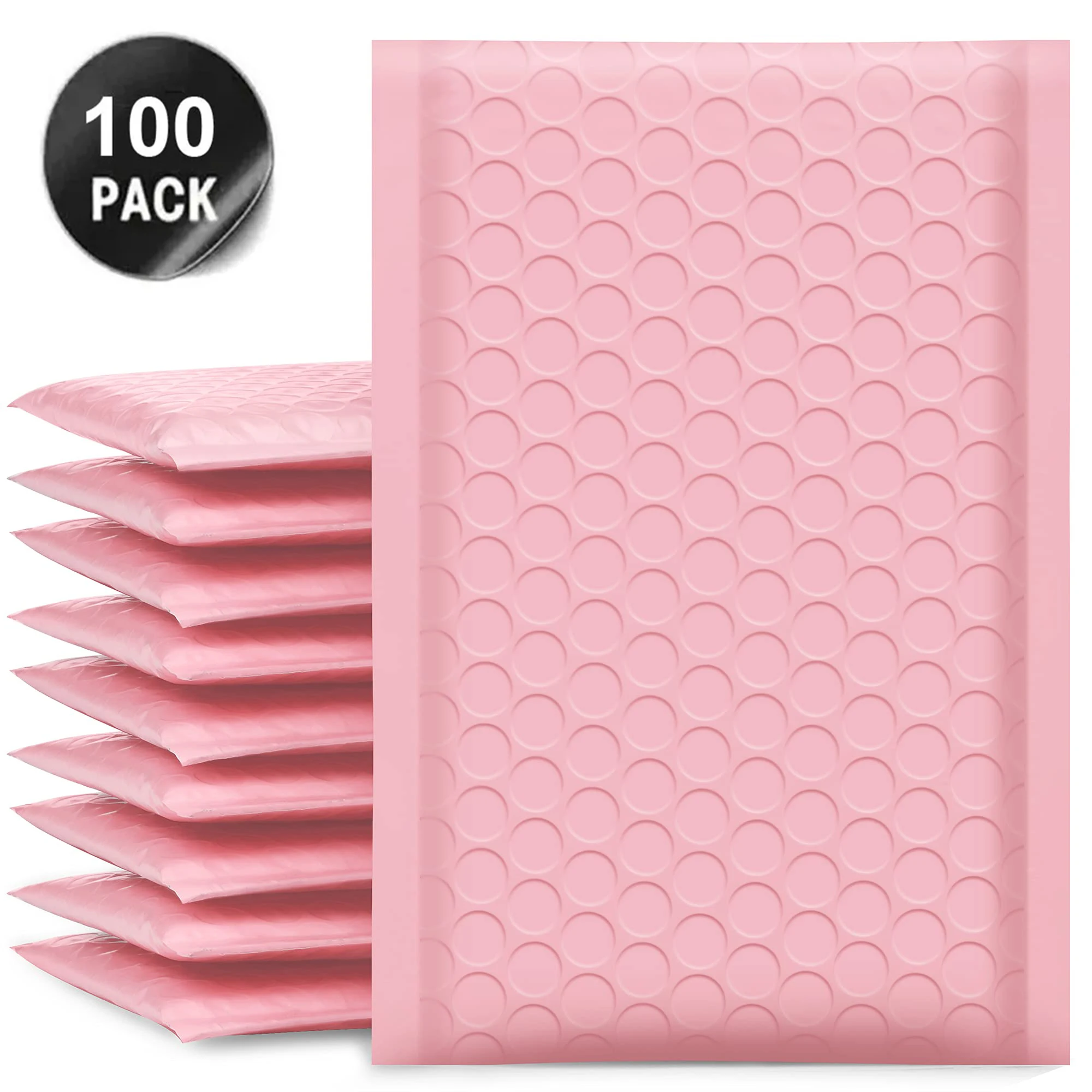 100 Pcs Pink Bubble Packaging Envelope Mailing Envelopes Mailer Poly Black Envelope for Shipping Self Seal Bubble Bag Padding