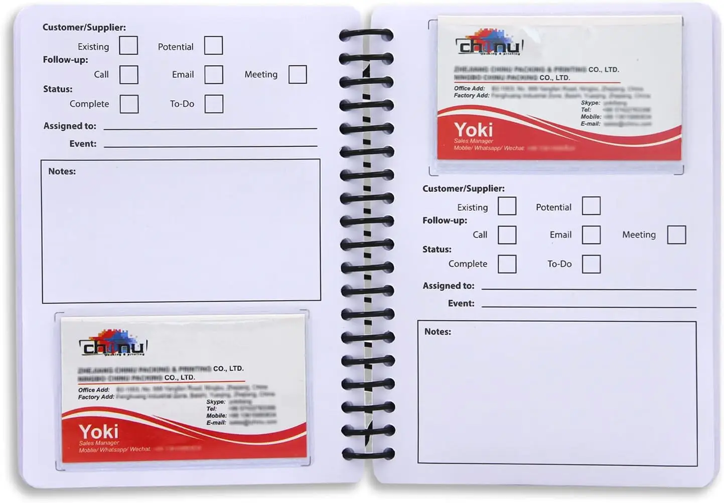 

Business Card Organizer Book with 58 Slots, Portable Credit Card Holder Notebook for Managing Cards and Reminders