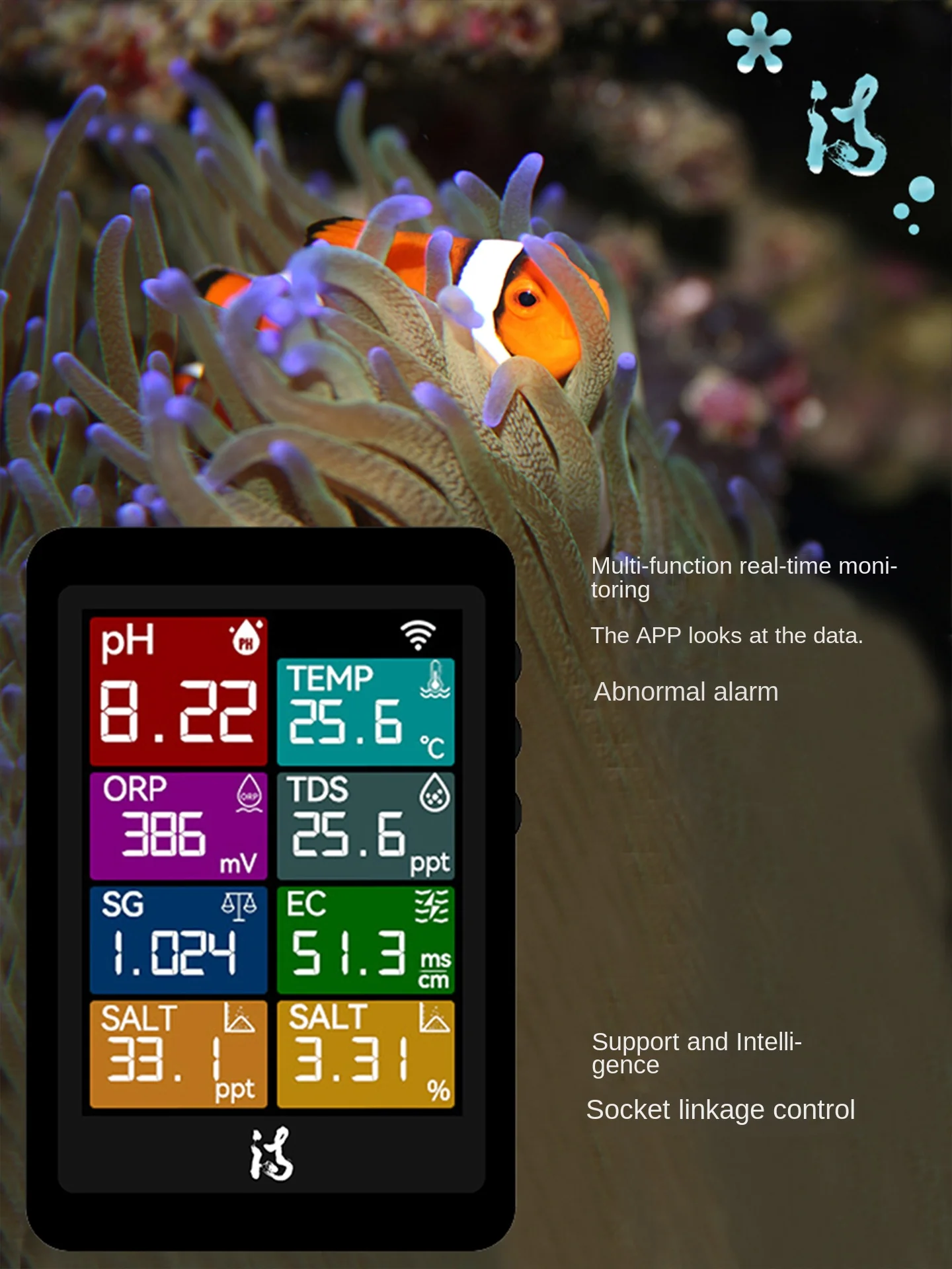 TLF IBowl10 Modern Rectangle Real-Time TDS Temperature pH Detection Multifunctional Fish Tank Water Quality Tter Plastic Livin