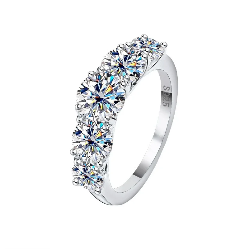 

ZFSILVER Серебро s925, модное изысканное свежее модное роскошное кольцо с муассанитом белого цвета 5, кольцо для сестры для подвесок, женские вечерние ювелирные изделия, подарки QCJ037