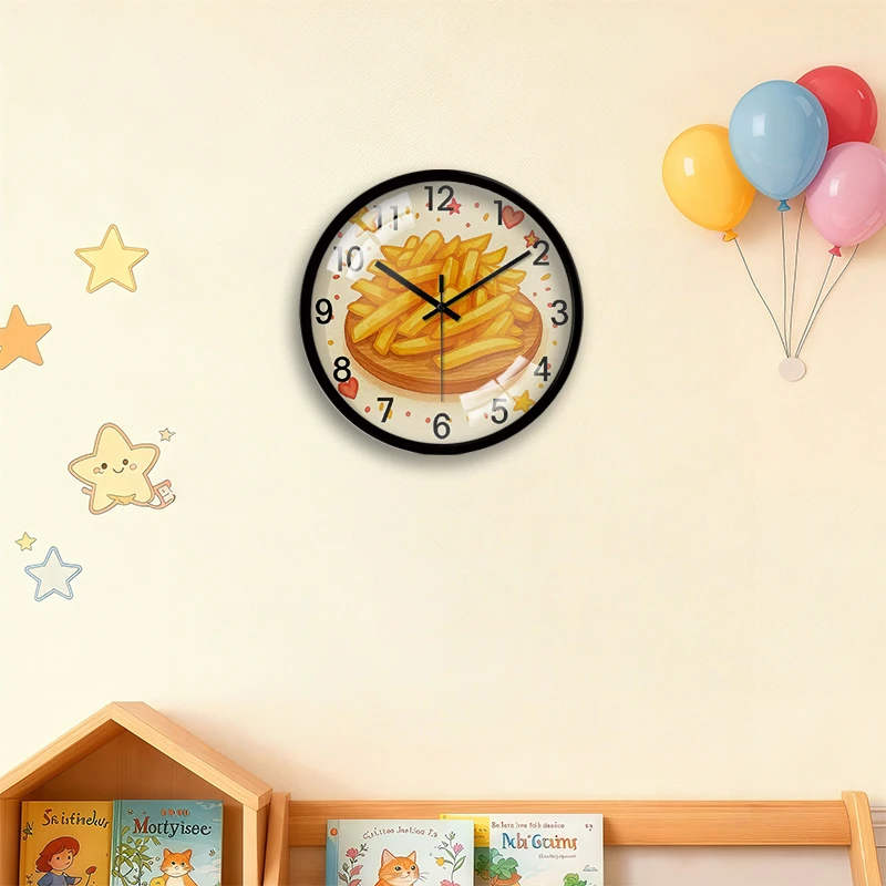 ساعة حائط معلقة صامتة على شكل رسوم كرتونية لذيذة، مناسبة لغرفة المعيشة والمدرسة وغرفة الدراسة وغرفة النوم وهدايا الأطفال