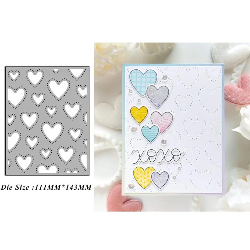 

6117 Heart Shaped Background DIY Cutting Die for Card Making Scrapbooking Handmade Crafts Business Supplies Stationery