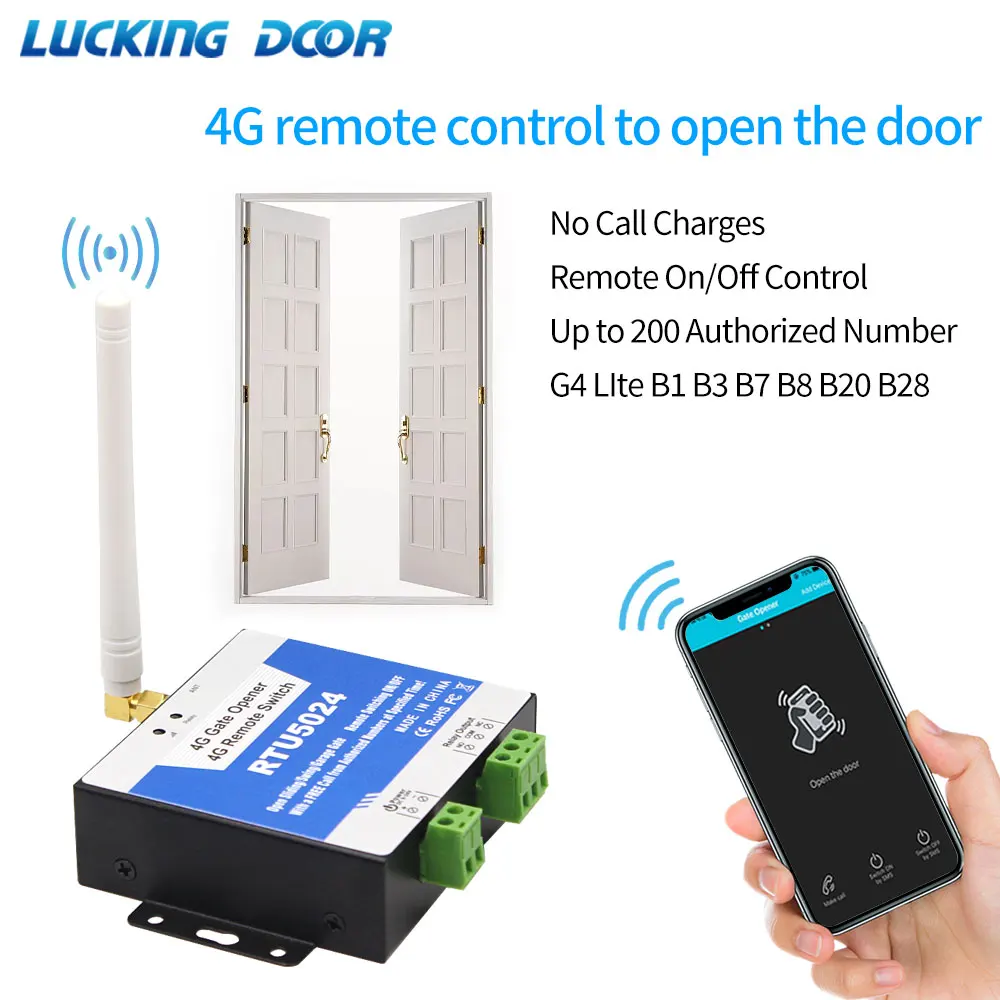 

RTU5024 GSM 4GLTE Gate Opener Smart Phone Remotely Access Control System Gates Control,Switch of Remote Devices,Car Park Systems