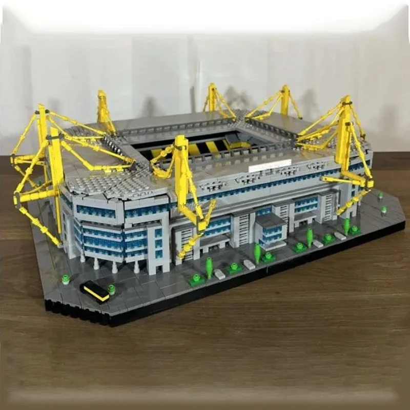 New 5844pcs Dortmund Westfalenstadion Football Field City Model Modular Build Building Bricks Blocks Kid Toys Birthday Gifts