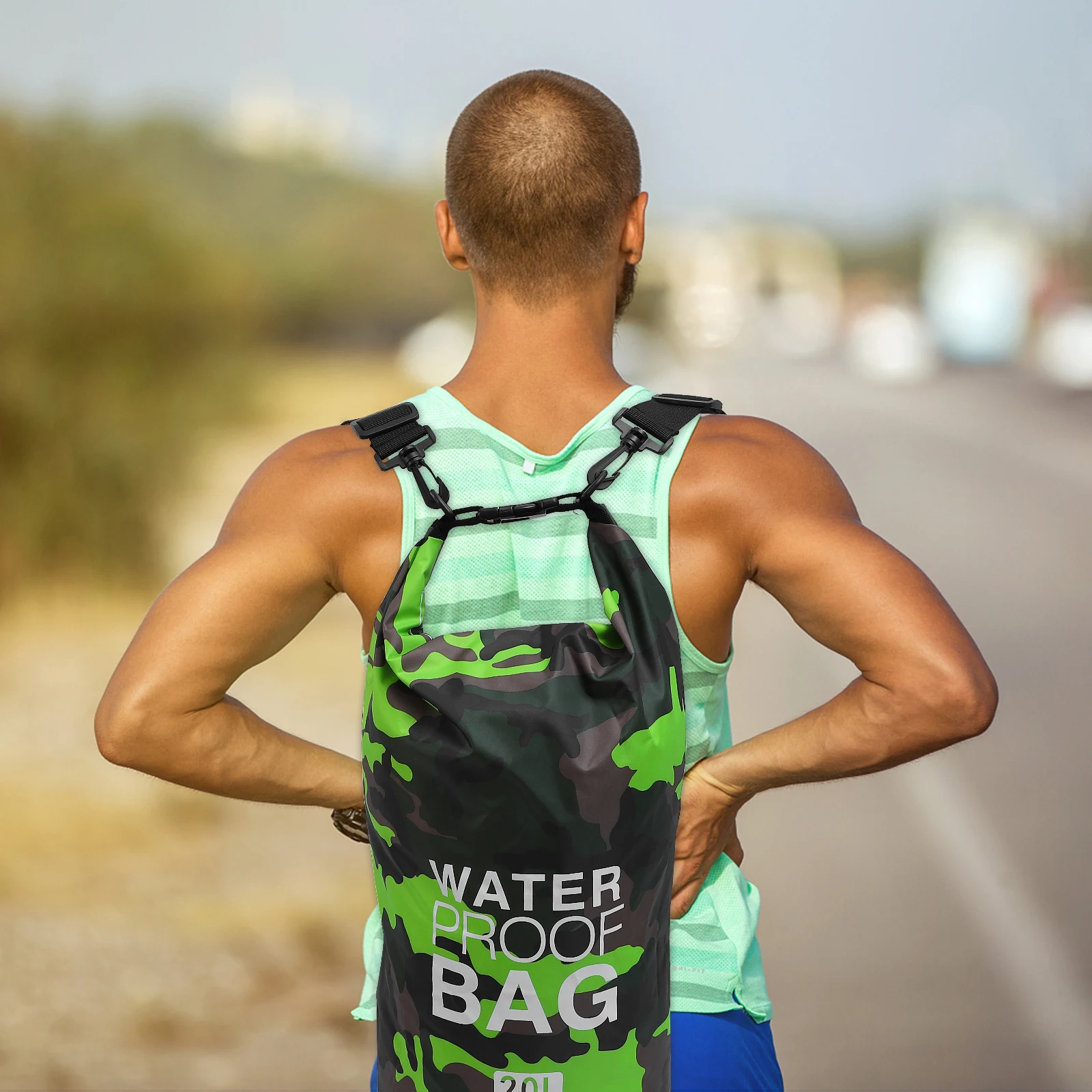 

Waterproof PVC Bucket Bag Bags for Travel Swimming Pool Marine Storage Backpack Floating Dry Kayaking Green