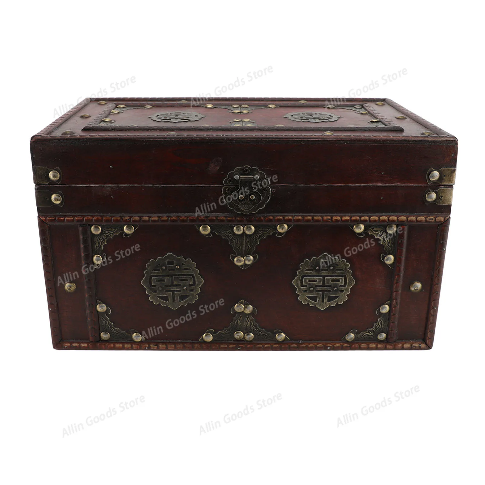 Vintage Storage Box Wooden Chinese Style Retro Container Box Versatile Organizer for Jewelry Book Home Decoration