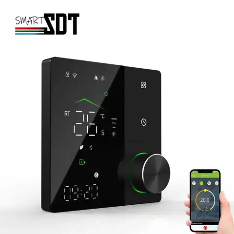 Raumtemperaturregelung WIFI und RS485-Thermostat für Fußbodenheizungsverteiler/Fußleistenheizung 100 % Schalter/Trockenkontakt optional