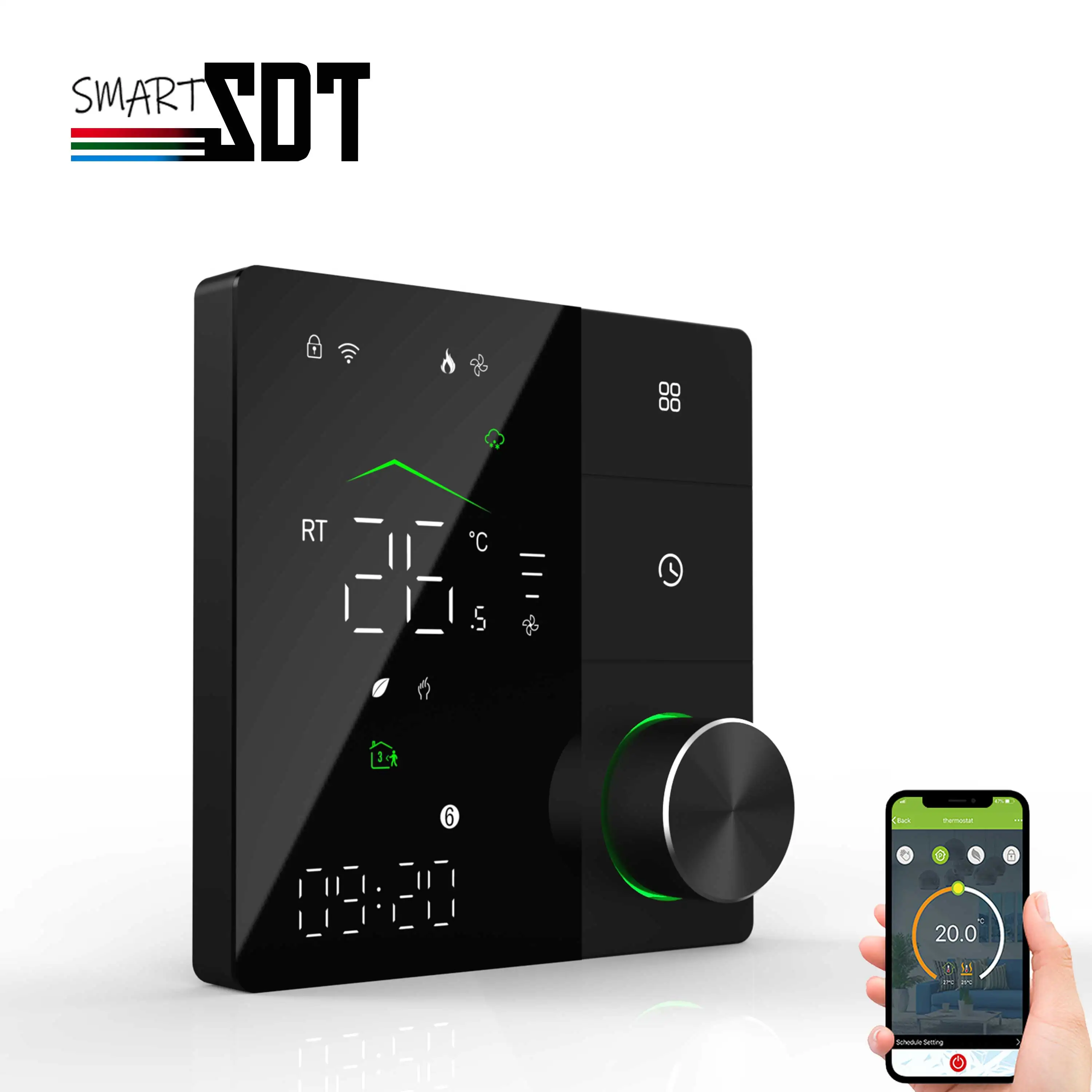 Imagem -03 - Termostato para Sistema Hvac Residencial 24v 220v Rs485 Wifi Temp de Gerenciamento Funciona com Amazon Alexa Assistente do Google Yandex Alice