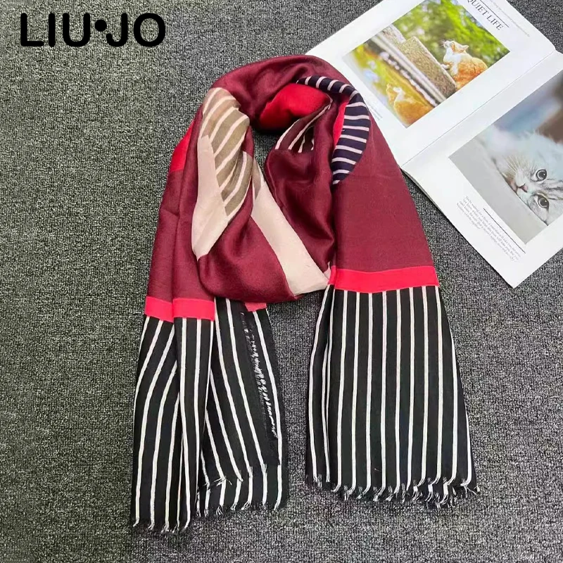 Liu jo Luxury brand Designer Original Italian Fashion Scarf spring autumn casual striped Long Letter Printed Scarves Scarf