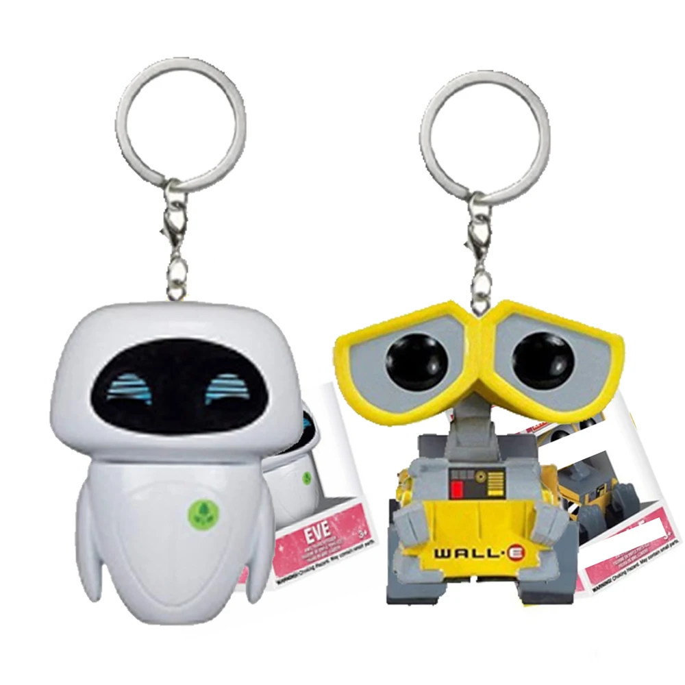 Hot Keychain Wall-E Robot Wall E & EVE PVC Action Figure Collection Model Toys Pendant Vinyl Figure Collection Model Toys Gifts