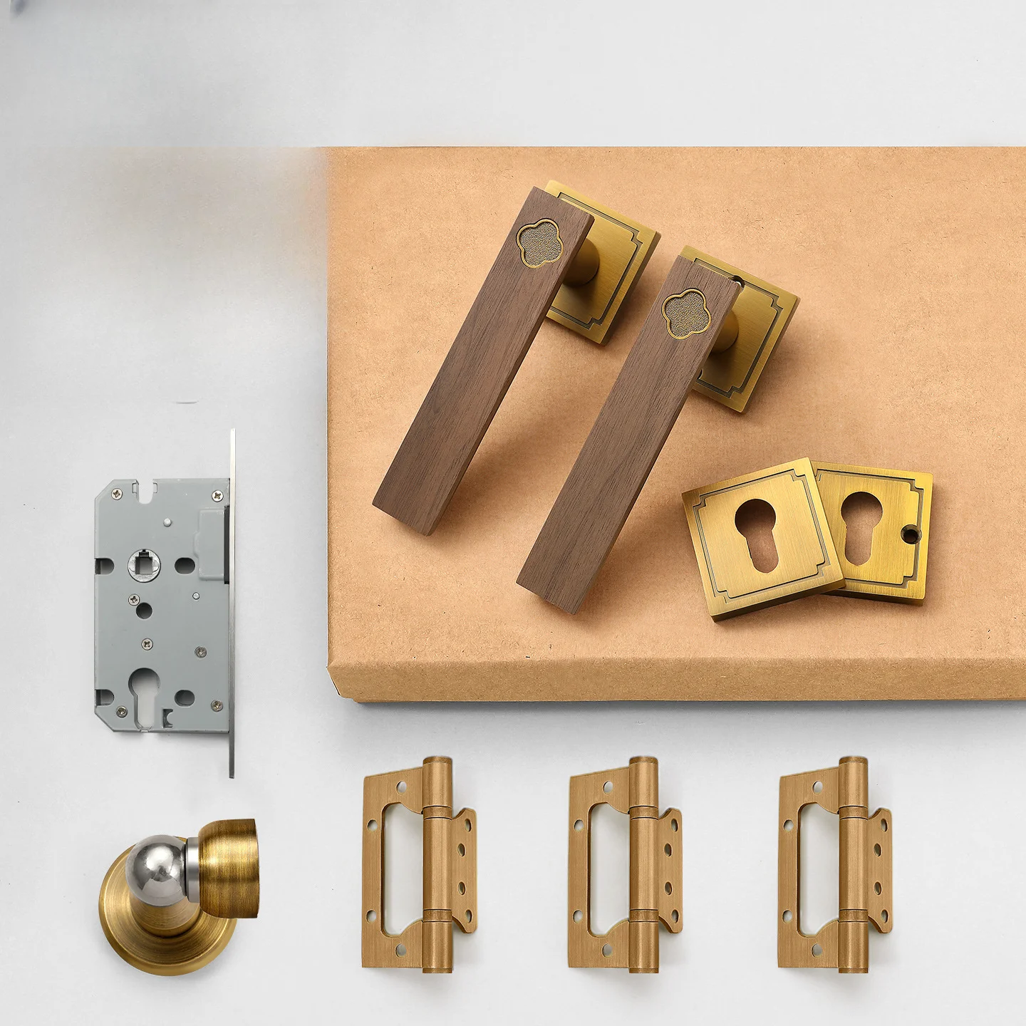 brass-walnut-door-handles-interior-door-handle-lock-silent-magnetic-door-lock-set-for-bedroom-door-lock-accessory