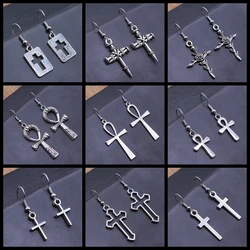 Pendientes colgantes con dije de cruz Ankh egipcio Vintage, pendientes de diseño hechos a mano a la moda, regalo de joyería para mujer