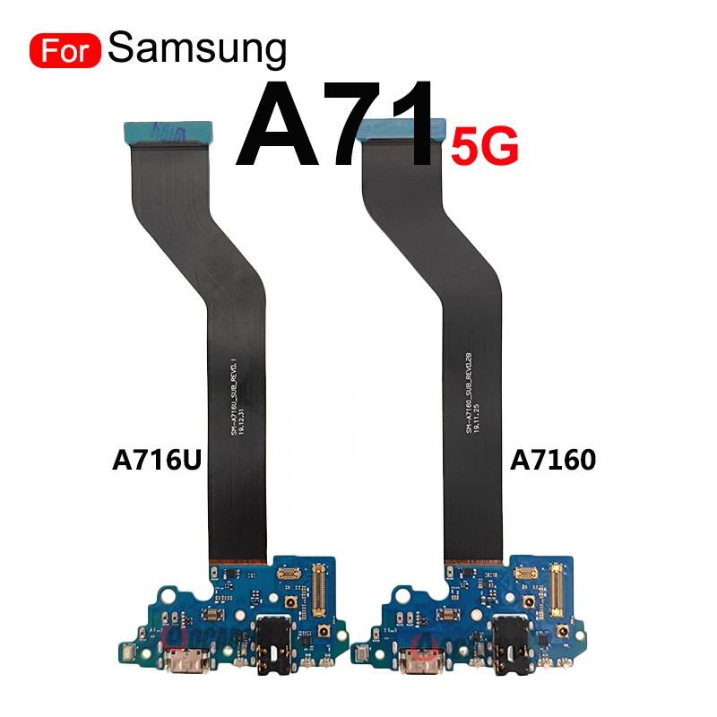 For Samsung Galaxy A71 5G A7160 A716U USB Charging Dock Charger Port With Headphone Jack Board Flex Cable Replacement Parts