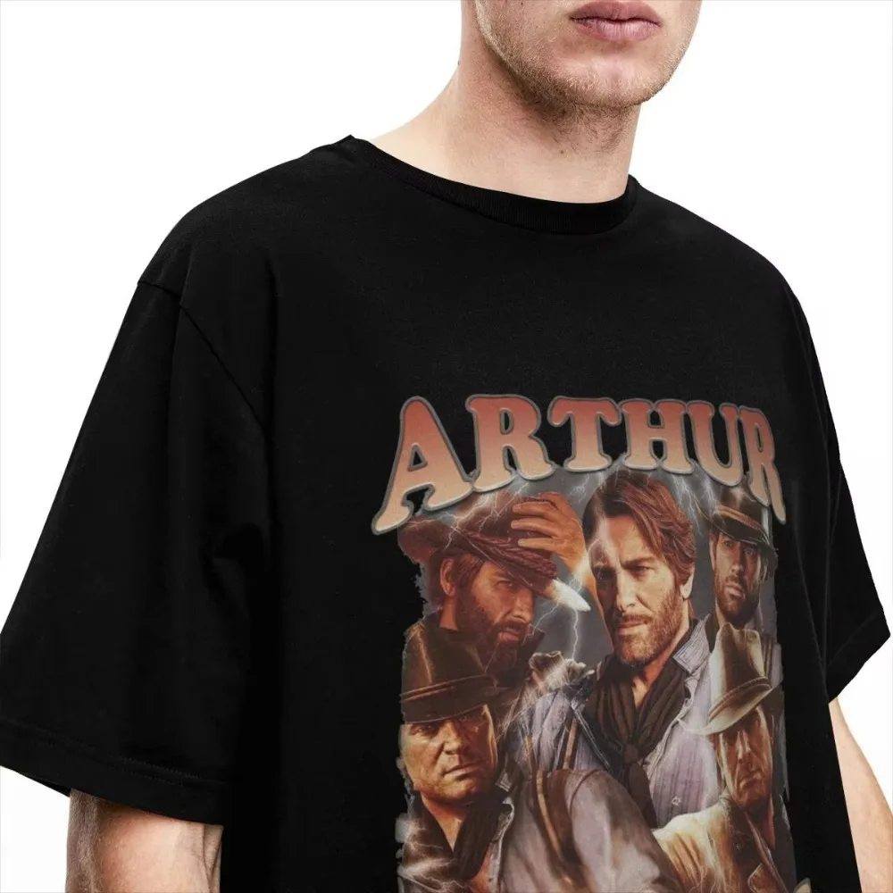 Funny Arthur Morgan Bootleg T-Shirts Men Women's Round Neck 100% Cotton Vintage Short Sleeve Tees Printed Clothes