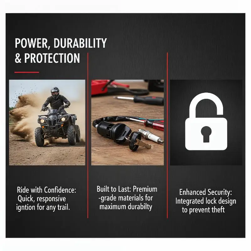 

Universal Motorcycle Ignition Switch 4 Wires with 2 Keys for 50CC-250CC ATV Dirt Bike Scooter Moped