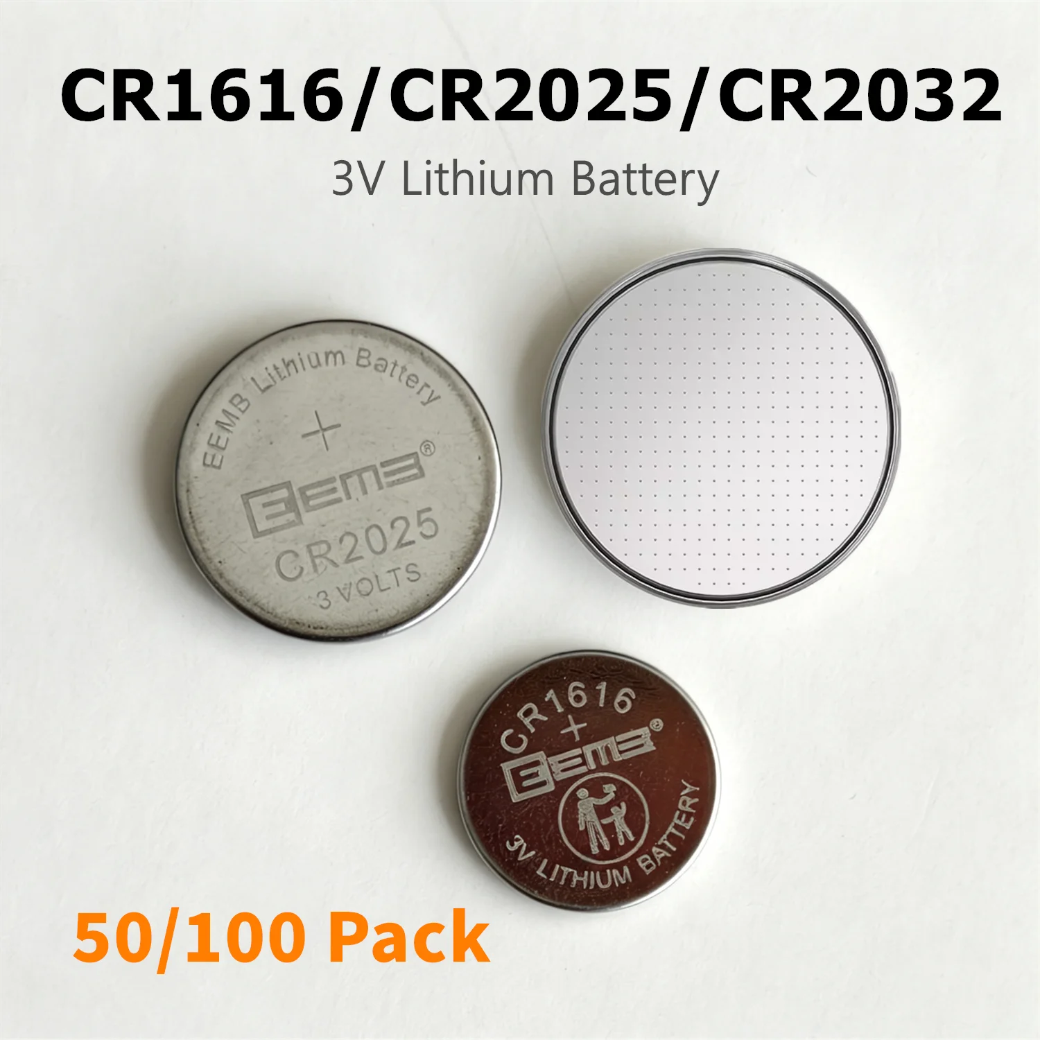 50/100PCS CR2025 CR2016 CR2032 3V Lithium Coin Battery for Car Key Fob Watch Remote Control Laptop CMOS RTC Backup