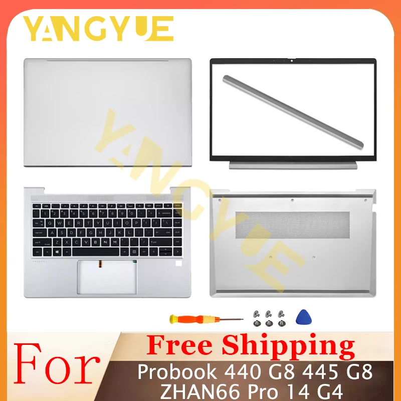 

NEW Replace Case For Probook 440 G8 445 G8 ZHAN66 Pro 14 G4 Laptop LCD Back Cover/Front Bezel/Palmrest/Bottom Case/Keyboard