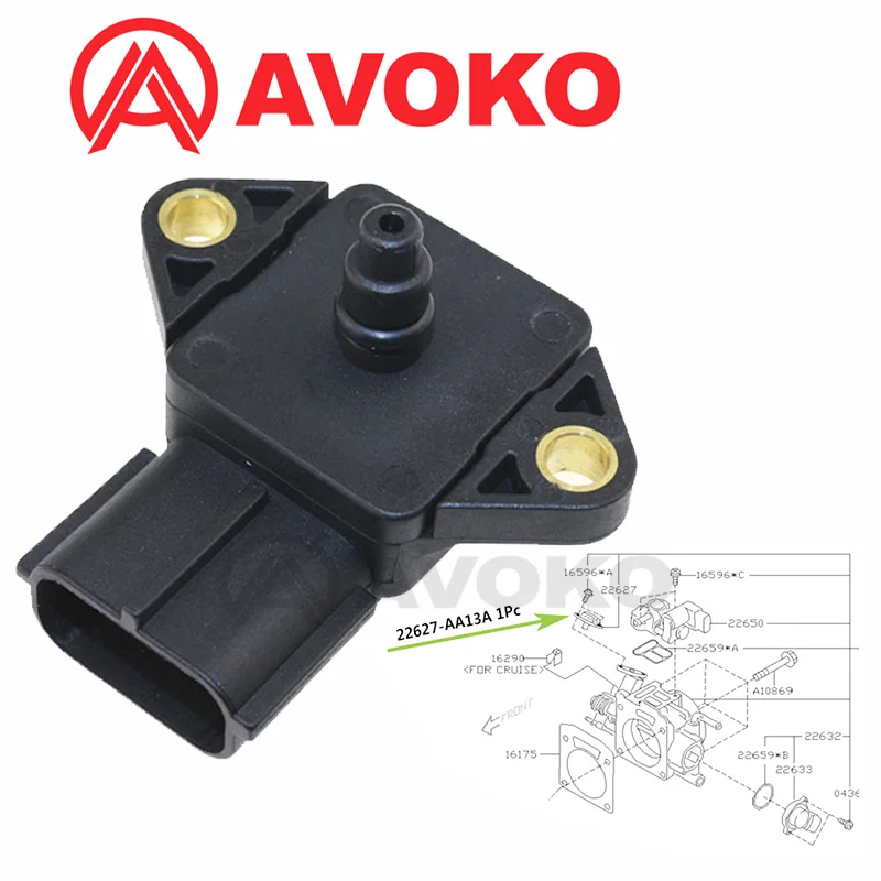 

Manifold Absolute Pressure Sensor Map For SUBARU LEGACY OUTBACK STANDARD 2.5L H4 22627AA13A 22630AA31A 079800-5200