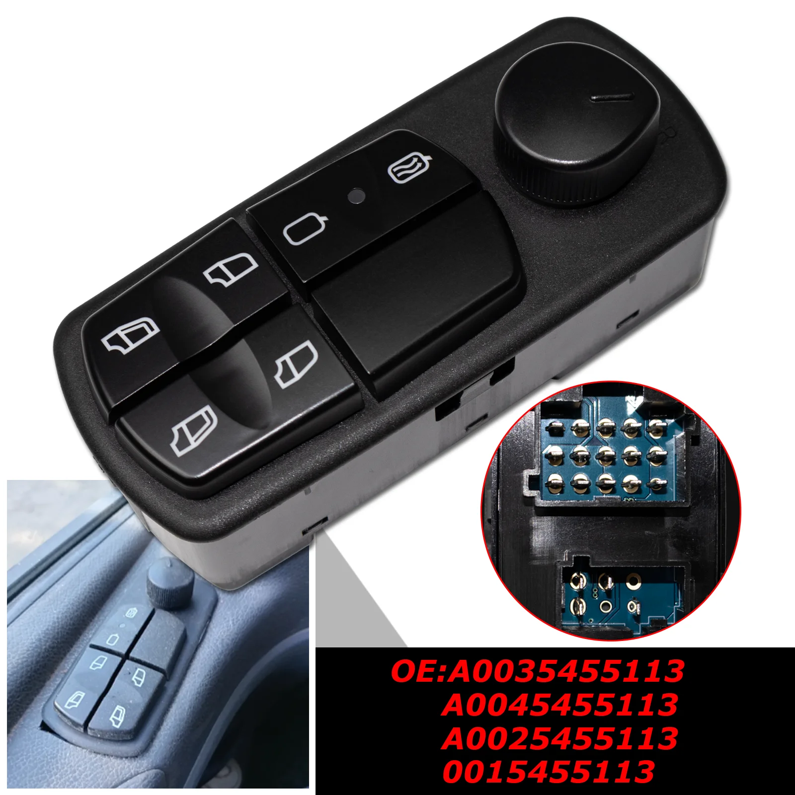 A0025455113 0025455113 A0045455113 Electric Power Master Window Switch High Quality Button For Mercedes-Benz Trucks Axor & Atego